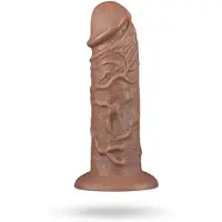 Lovetoy Chubby - realistinen dildo imukupilla - 25 cm - luonnollinen
