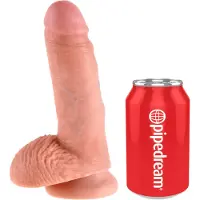 King Cock - realistinen dildo kiveksillä - 18 cm - iho