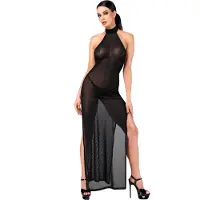 Noir Handmade F372 Onyx Twin-slit Long Dress