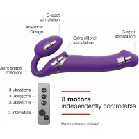 Strap-On-Me Värisevä taivutettava dildo - violetti XL