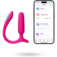 Lovense Lush Anal - Sovelluksella ohjattava anaalivibraattori, LED-valoilla - pinkki