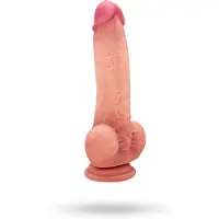 Sustainable Pleasure Ultra-Realistic Silicone Dildo With Balls 21.5 cm