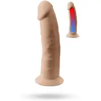 Silexd - Tekopenis 7,5" premium silikoni, aito ulkonäkö, imukupilla, puristeltava, vaalea