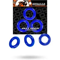 Vuxen Willy Rings Cock Rings Blue 3-pack