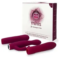 Skins minis - 3 in 1 vibraattori, kolme vibraattoria samassa, silikoninen, moottoroitu