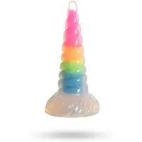 XR Brands Luminescent Rainbow Silicone Dildo 20 cm