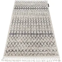 Rugsx Alfombra BERBER AGADIR G0522 crema/gris Franjas Bereber Marroquí Shaggy 160x220 cm