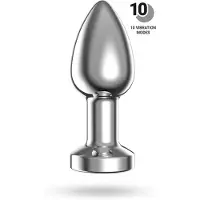 Vuxen Dimpor Vibrating Chrome Anal Plug Medium