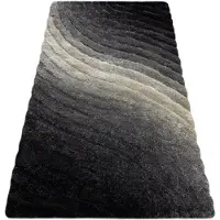 Rugsx Alfombra moderno FLIM 006-B1 shaggy, Olas - Structural gris 80x150 cm