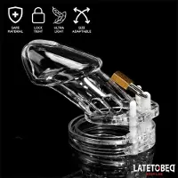 Latetobed Chastity Cage Long Clear