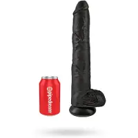 King Cock Dildo kiveksillä 38 cm - Musta