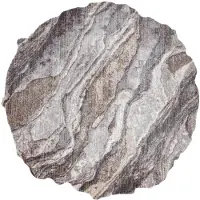 Rugsx Alfombra TINE 75313C Roca, piedra - moderno, forma irregular gris oscuro / gris claro 195x195 cm