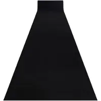 Rugsx Alfombra de pasillo con refuerzo de goma RUMBA un solo color negro 100 cm 100x1150 cm