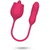Sustainable Pleasure Licking Rose + Thrusting Dildo