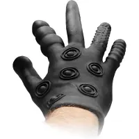 Fist It - Stimulointihanska, muotoiltu, helppokäyttöinen, kestävä, silikoninen, musta