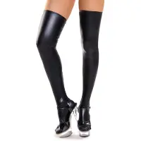 Vuxen Lotis Wetlook Stockings Black