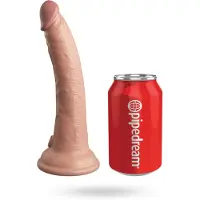 King Cock Elite 18CM Vibrating Silicone Dual Density Cock with Remote - Light
