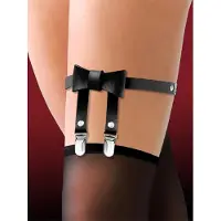 Vuxen Garter With Bow Tie Vegan Leather