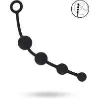 Vuxen Curved Silicone Anal Beads - Black