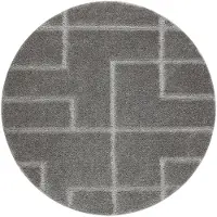 Rugsx Alfombra de baño SUPREME círculo LINES, líneas, antideslizante, suave - gris circulo 50 cm