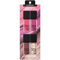 e.l.f. Glow Reviver Plumping Lip Oil Kit ravitsevat svytetyt huuliljyt korkeakiiltoiseen lopputulokseen, joihin on infusoitu jojobaljy, vegaanist