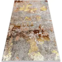 Rugsx Alfombra lavable MIRO 51463.802 Abstração antideslizante - gris / oro 80x150 cm
