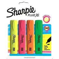 Sharpie Fluo XL -korostuskynät | Viistokärki | Lajitelma fluoresoivia värejä | 4 kpl