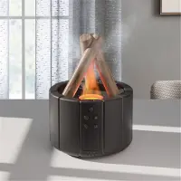 Torribaly Simuloitu liekkidiffuusori Bonfire ilmankostutin Ultraääni Cool Mist Maker Fogger LED eteerinen öljy lampun hajotin, valkoinen