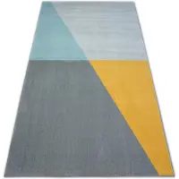 Rugsx Alfombra SCANDI 18487/572 - Trapecio Trapecios gris/dorado/turquesa 80x150 cm