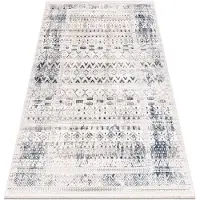 Rugsx DISTIN 0833A azul marino / azul / blanca alfombra moderna - Boho, vintage, flecos 80x150 cm