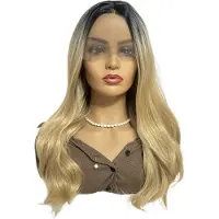 Exogio Pitsiperuukki Musta blondi pitk?t kiharat hiukset