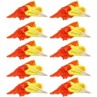Semoic 10X Beautiful Silk Three Color Gradient Flame Dance Fan Hand Folding Bamboo Fan Decoration Fan