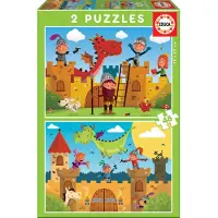 Educa Borras Educa - 2x48 pcs, Dragons And Knights (80-17151)