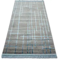 Rugsx Alfombra acrílica MANYAS 191AA Franjas gris/azul 160x230 cm