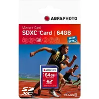 Agfa 64GB SDXC, 64 GB, SDXC, Luokka 10, Monivärinen (10428)