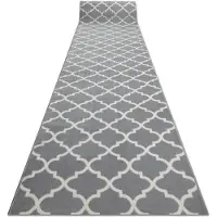 Rugsx Alfombra de pasillo BCF MORAD Trelis Espaldera marroquí gris / crema 60 cm 60x260 cm