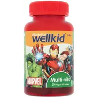 Vitabiotics - Wellkid Marvel monivitamiinikarkit (50 karkkia, mansikkapussi)