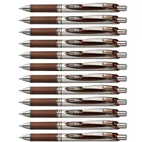 Pentel EnerGel RTX nestem inen geelikyn (0,7 mm) metallik rkinen, keskivahva, ruskea muste, 12 kyn n pakkaus (BL77-E)
