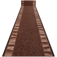 Rugsx Alfombra de pasillo con refuerzo de goma LINEA marrón 100cm 100x620 cm