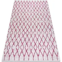 Rugsx Alfombra sisal SION Trellis 22129 Tejido plano ecru / fucsia 140x190 cm