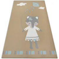 Rugsx Lasten Matto LOKO Hiiri beige liukastumisenesto