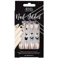 Ardell Nail Addict Premium tekokynsisarja Champagne Ice 24 kpl keskikokoinen mantelin muotoinen tee-se-itse-painattavat kynnet nopeasti ja helposti l