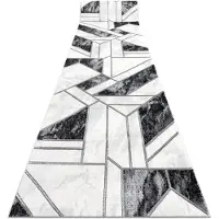 Rugsx Alfombra de pasillo EMERALD exclusivo 81953 glamour, elegante geométrico negro / plata 120 cm 120x990 cm