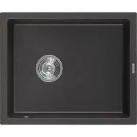 Mexen Pedro 1-allasinen graniittiallas, 560 x 460 mm, musta pilkullinen, krominen sihvilä - 6508561000-76