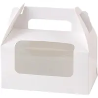 Typecat White Window Cake Box, läpinäkyvä PET, käytetään kakkurulliin, leivontaan ja välipaloihin, kannettava pakkaus.