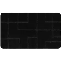 Rugsx Alfombra de baño SUPREME LINES, líneas, antideslizante, suave - negro 50x80 cm