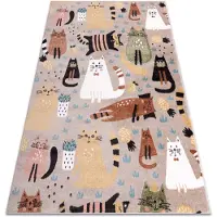 Rugsx Alfombra FUN Kittens para niños, gatos beige 200x290 cm