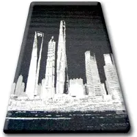 Rugsx Alfombra de cuerda sisal FLOORLUX 20240 negro/plateado 200x290 cm