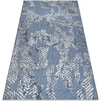Rugsx Alfombra Structural SOLE D3841 - hexágonos Tejido plano azul / beige 200x290 cm