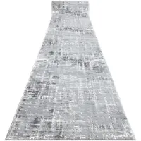 Rugsx Alfombra de pasillo Structural MEFE 8722 dos niveles de vellón gris / blanco 60 cm 60x830 cm